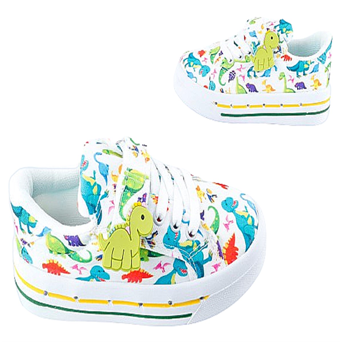 Tenis Niño Dinosaurios Blancos Rex Luces Leds T-rex 1026-bd.