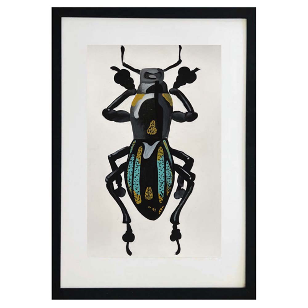 Cuadro abstracto decorativo de escarabajo pintado a mano técnica acrílico
