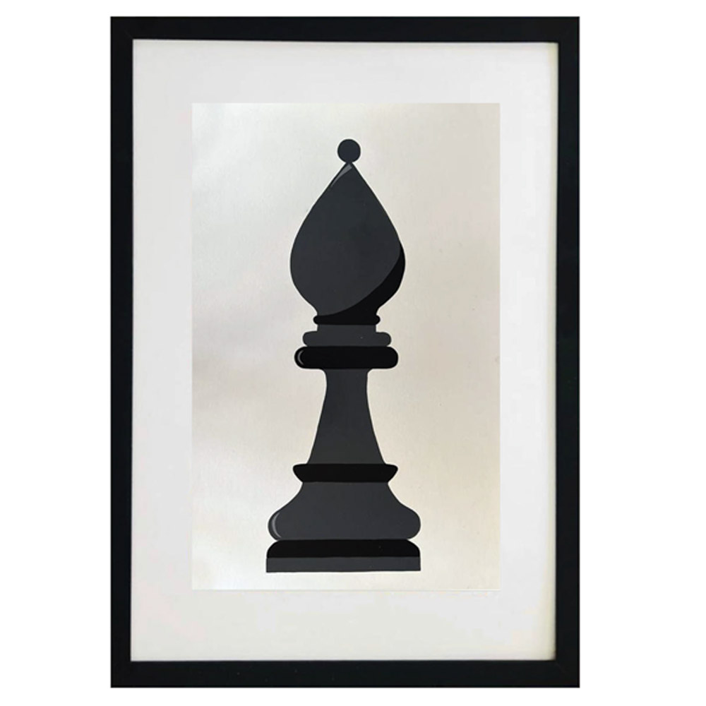 Cuadro decorativo de ajedrez pintado totalmente a mano técnica acrílico