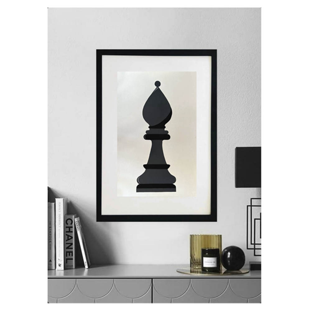 Cuadro decorativo de ajedrez pintado totalmente a mano técnica acrílico