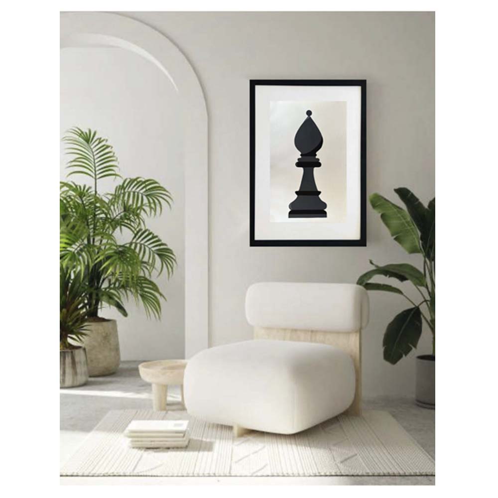 Cuadro decorativo de ajedrez pintado totalmente a mano técnica acrílico