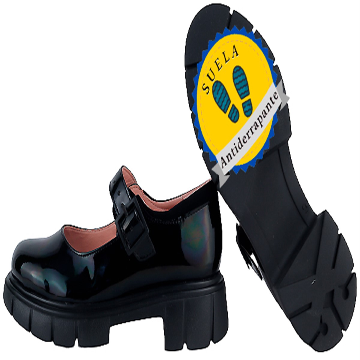 Zapatos Blasito Escolares Niña Arco Soporte Charol 23e130-cn