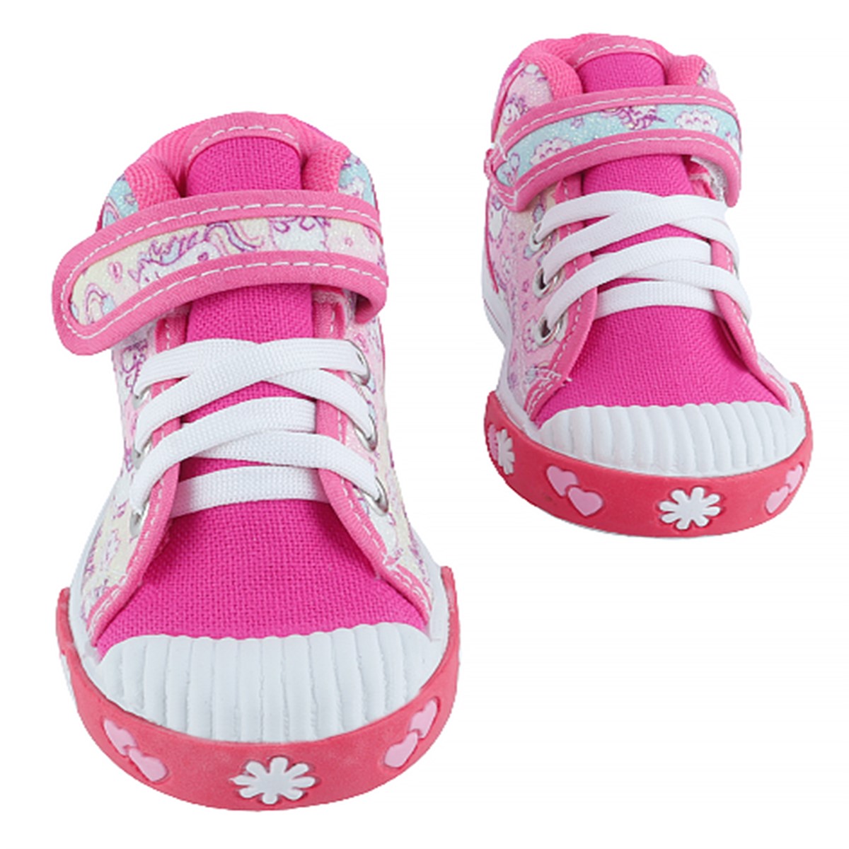 Tenis Niña Bota Unicornios Arcoíris Lona Cómodo Rosa 1012-au (11.0 - 21.0).