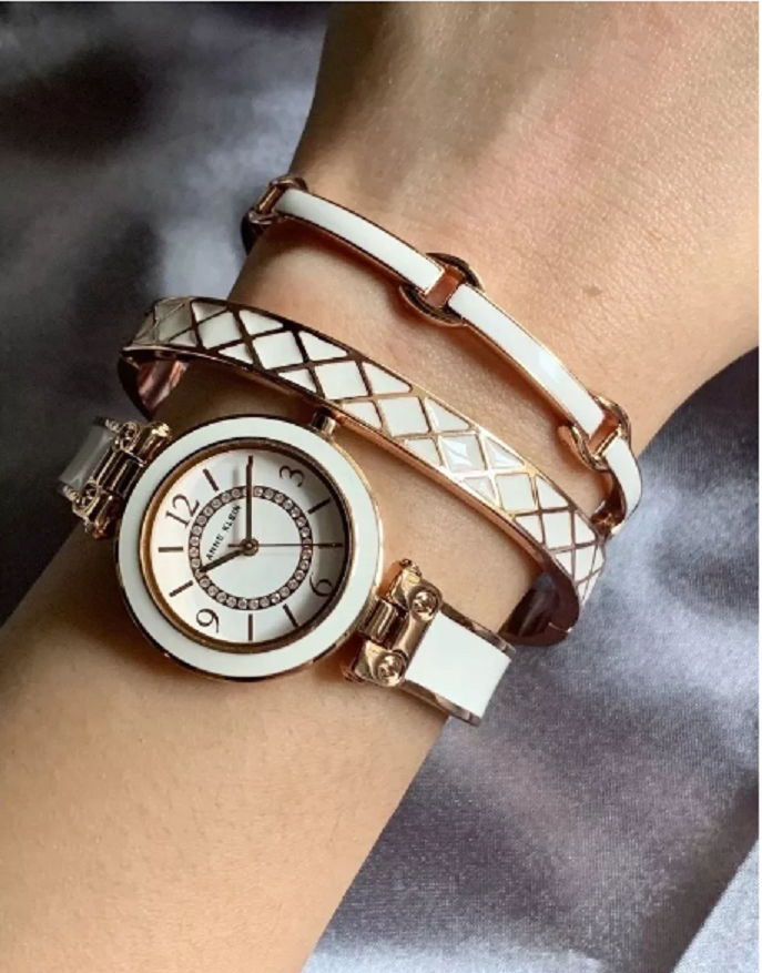 Reloj Mujer Anne Klein Con Brazaletes, Swarovski Ak/3296wtst