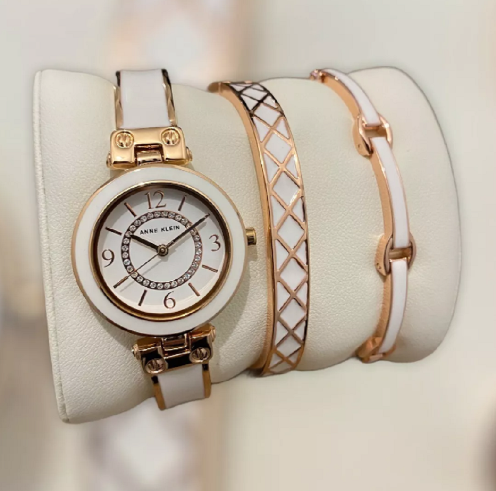Reloj Mujer Anne Klein Con Brazaletes, Swarovski Ak/3296wtst