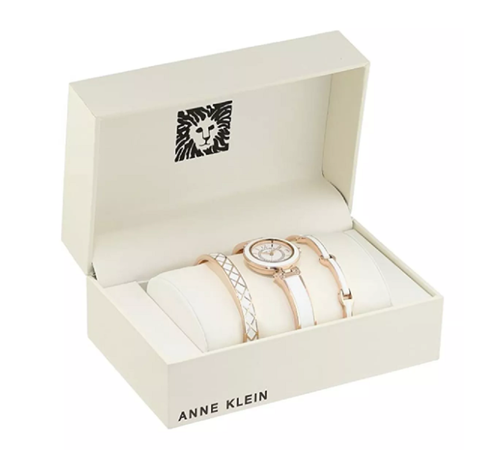 Reloj Mujer Anne Klein Con Brazaletes, Swarovski Ak/3296wtst