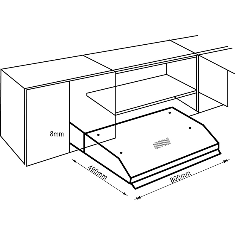 Campana Cocina Bajo Alacena Kutchen Kbc30980g Grafito 80cm