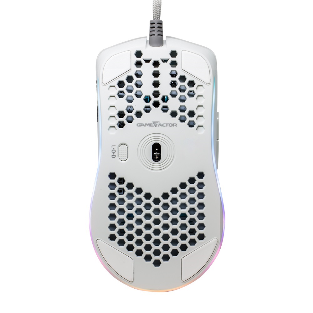 Mouse Gamer Game Factor Óptico MOG601, Alámbrico, USB A, 32.000DPI, Blanco