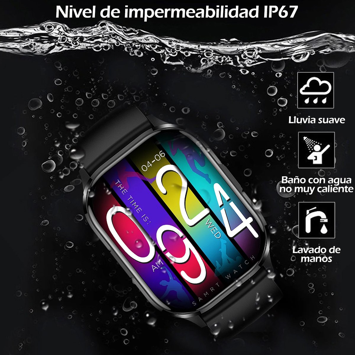 Smartwatch Reloj Inteligente Serie 6 Pantalla AMOLED Negro