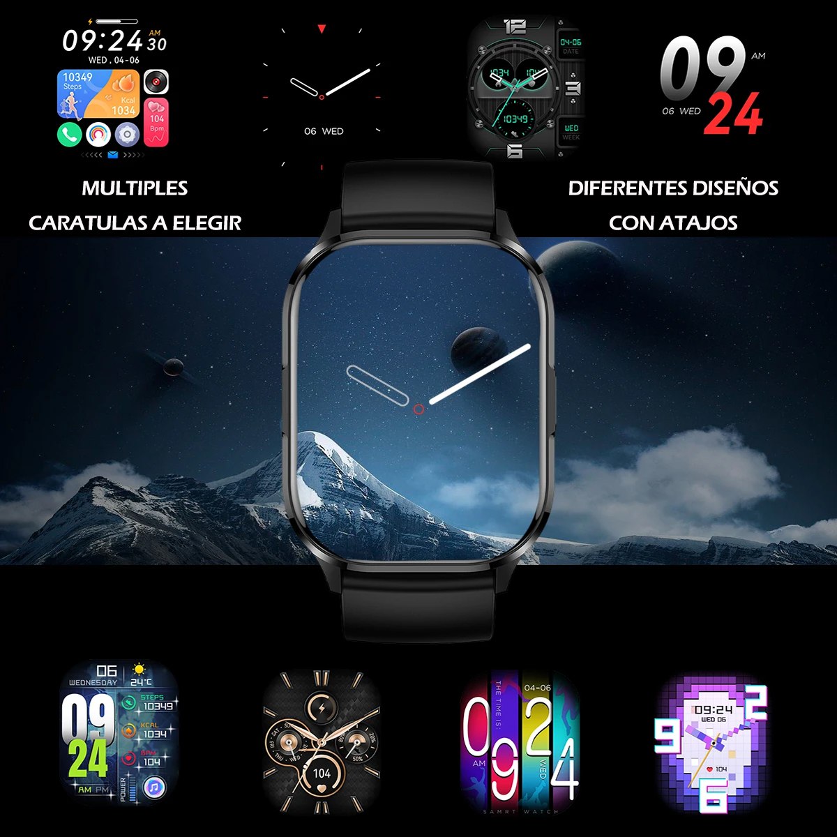 Smartwatch Reloj Inteligente Serie 6 Pantalla AMOLED Negro