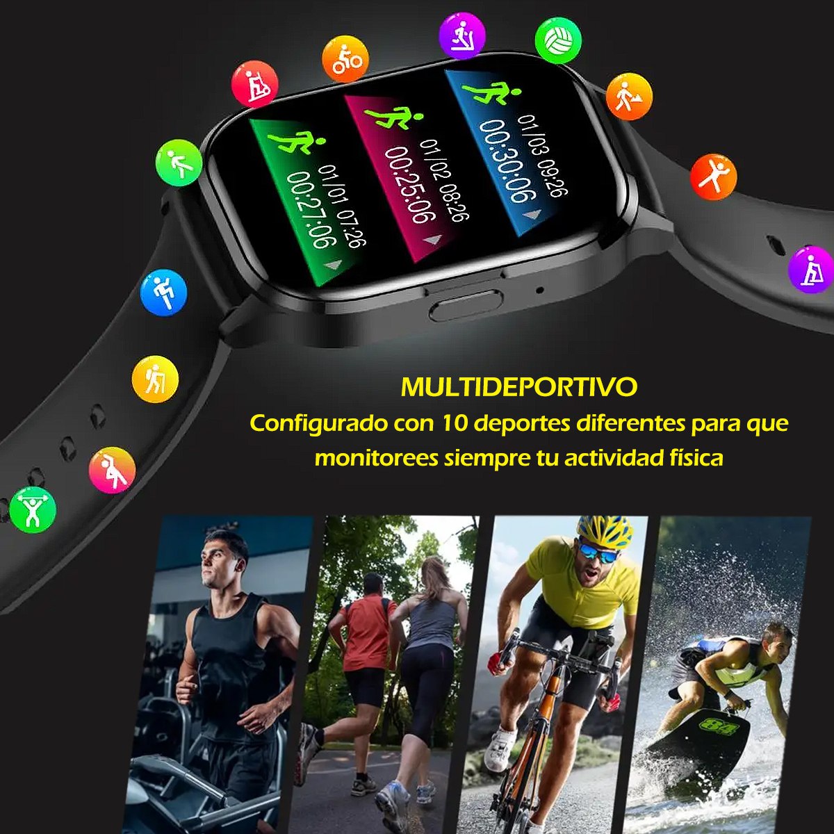 Smartwatch Reloj Inteligente Serie 6 Pantalla AMOLED Negro