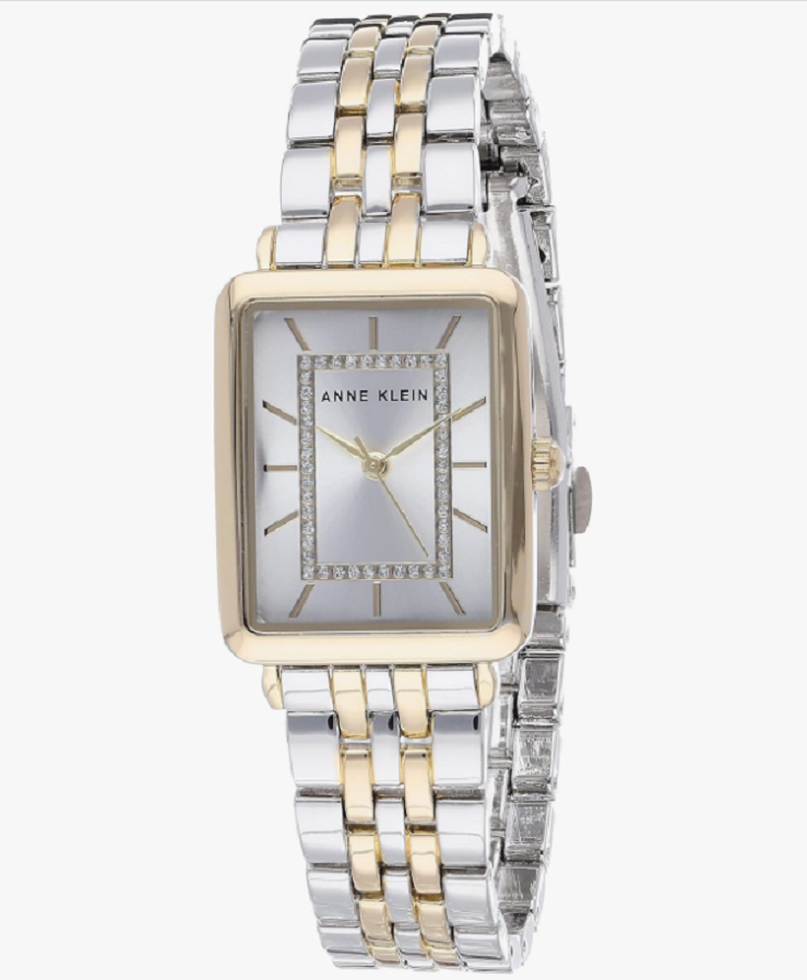 Reloj Mujer Anne Klein Cristal Mineral 37 Mm Ak/3761svtt