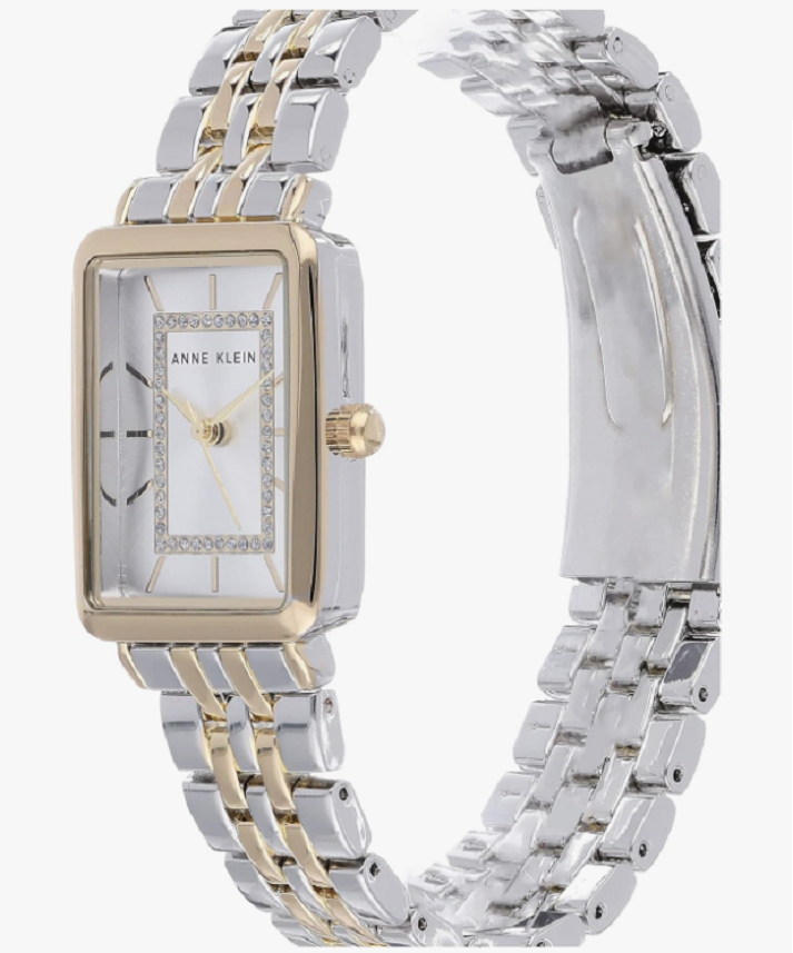Reloj Mujer Anne Klein Cristal Mineral 37 Mm Ak/3761svtt