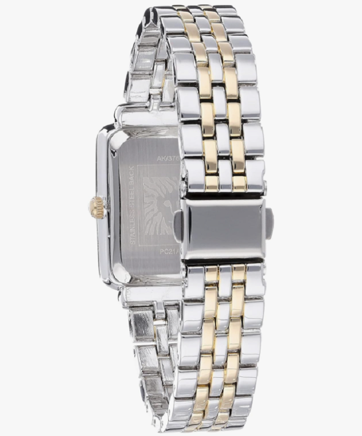 Reloj Mujer Anne Klein Cristal Mineral 37 Mm Ak/3761svtt