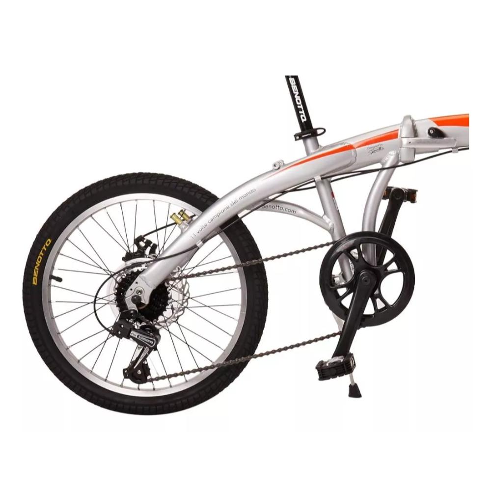 Bicicleta Plegable Athens Alum R20 7v Plata/naranja Benotto