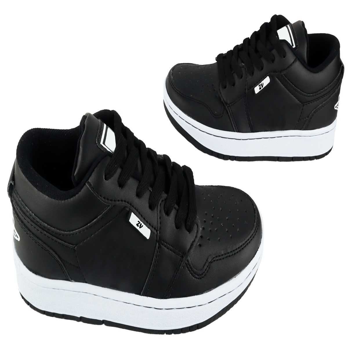 Tenis Niño Deportivo Skate Casuales Cosidos Negro 1231-nn.