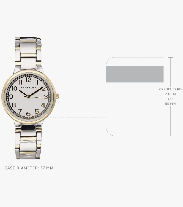 Reloj Mujer Anne Klein Cristal Mineral 32 Mm Ak/3779svrt