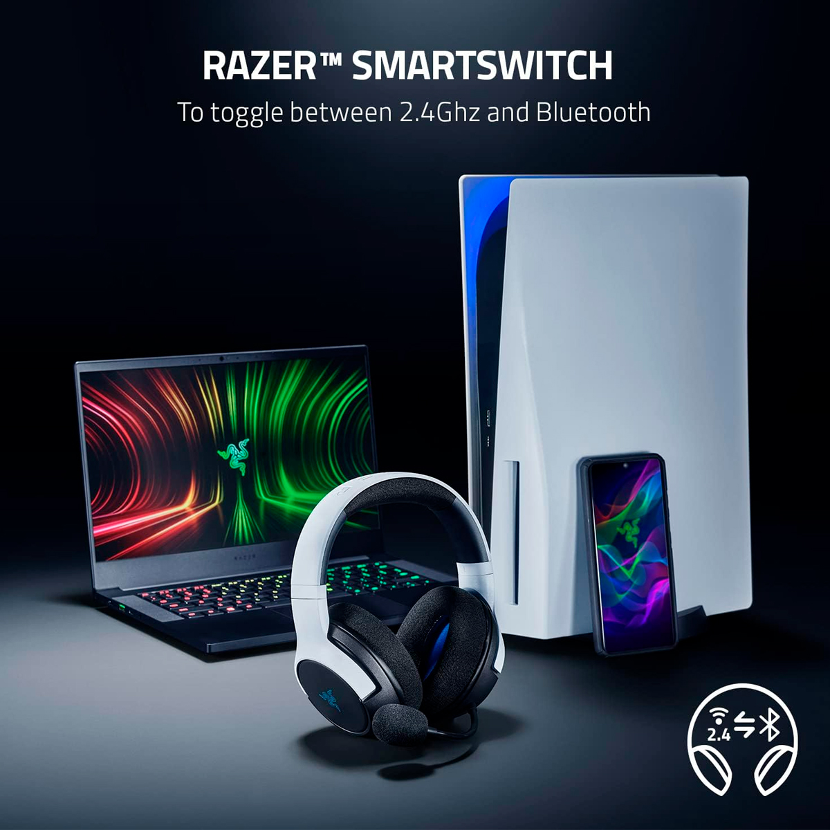 Audífonos Razer Kaira Dual Wireless PS5 Reacondicionado Tipo A
