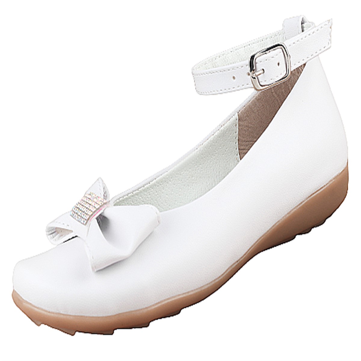 Zapato Niña Primera Comunión Bautizo Flats Blancas 09-b.