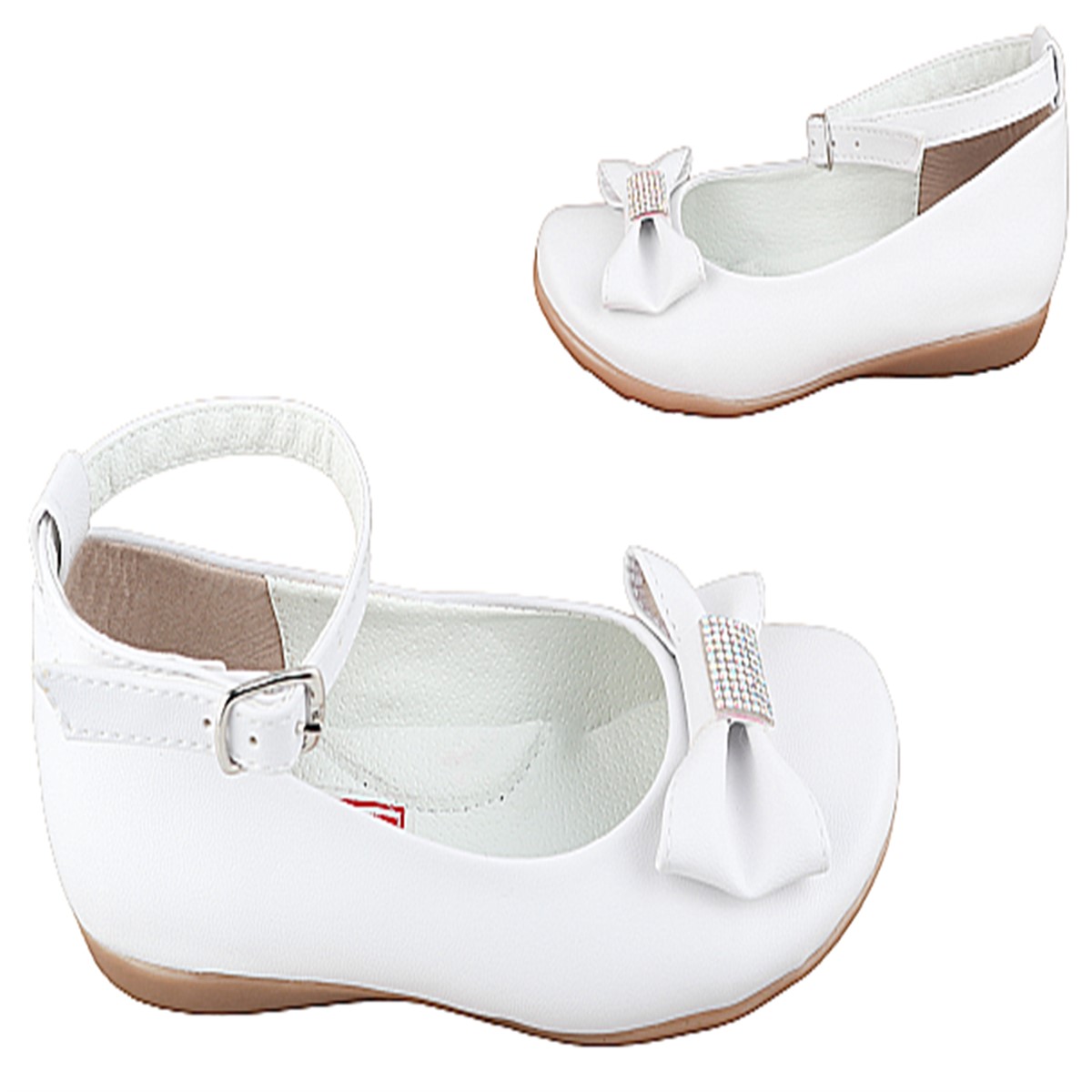 Zapato Niña Primera Comunión Bautizo Flats Blancas 09-b.