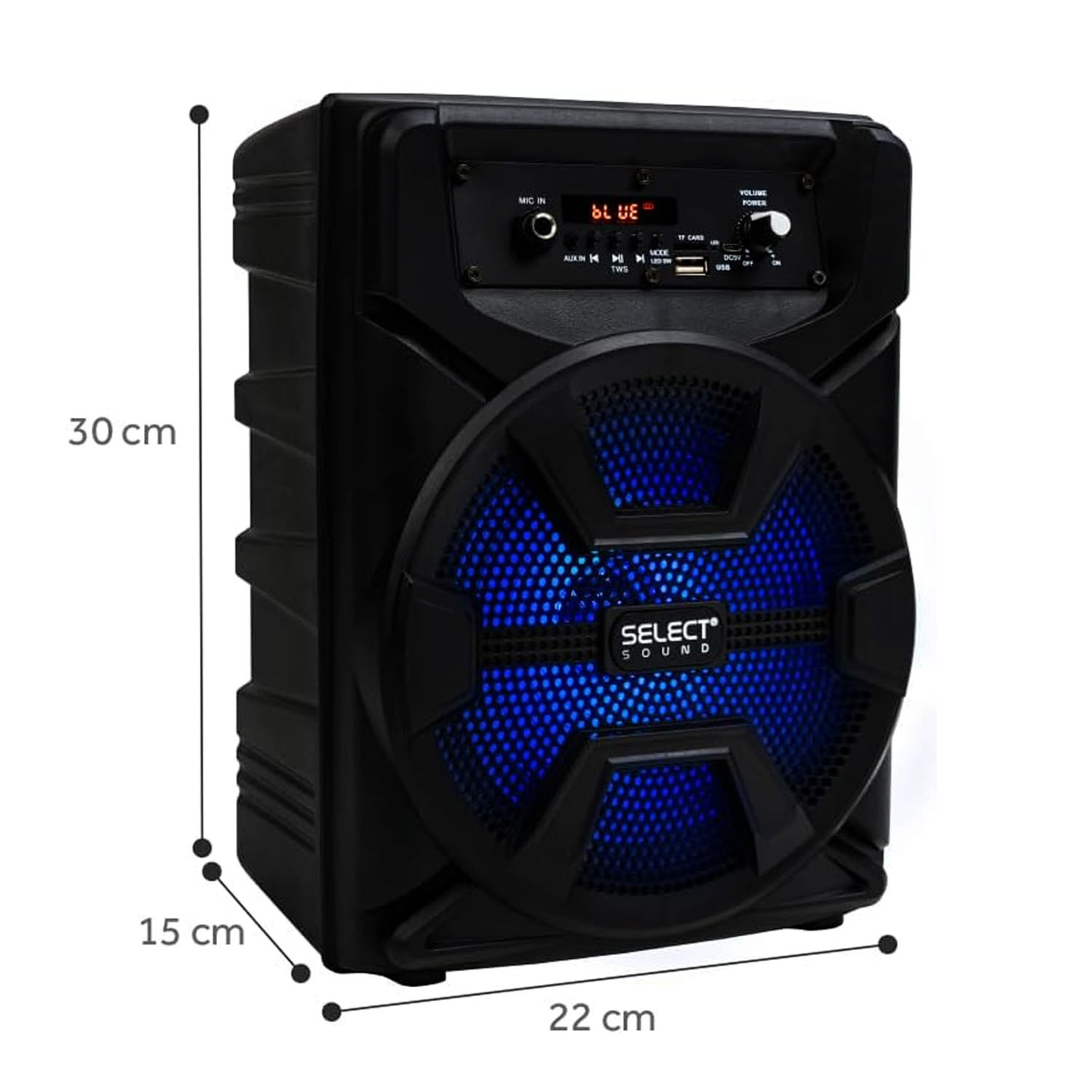 Bafle Amplificado 8" Hero Select Sound BT1008 con Tws, Bluetooth