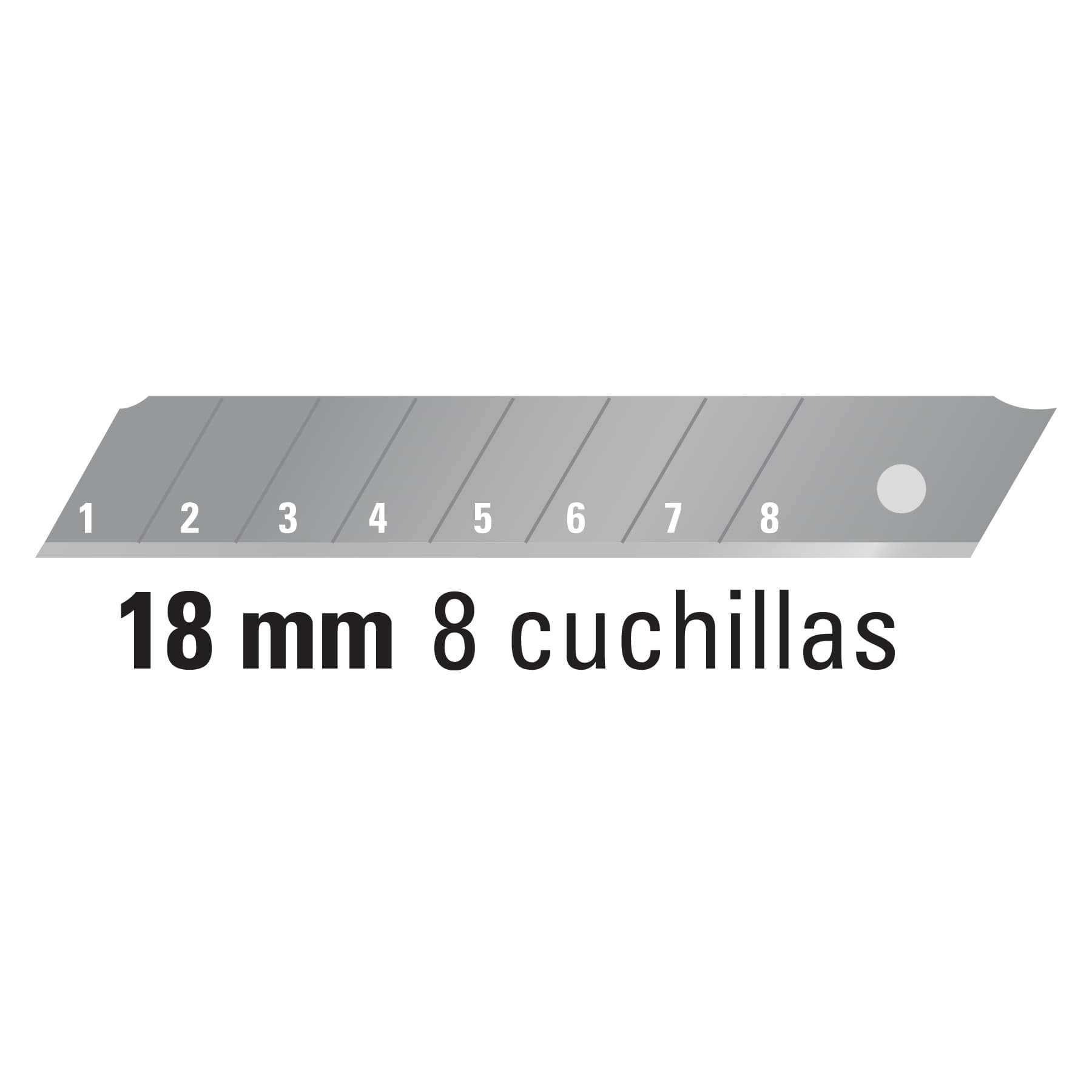 ESTUCHE CON 10 CUCHILLAS SK4 DE 18 MM PARA CUTTER, TRUPER 16965