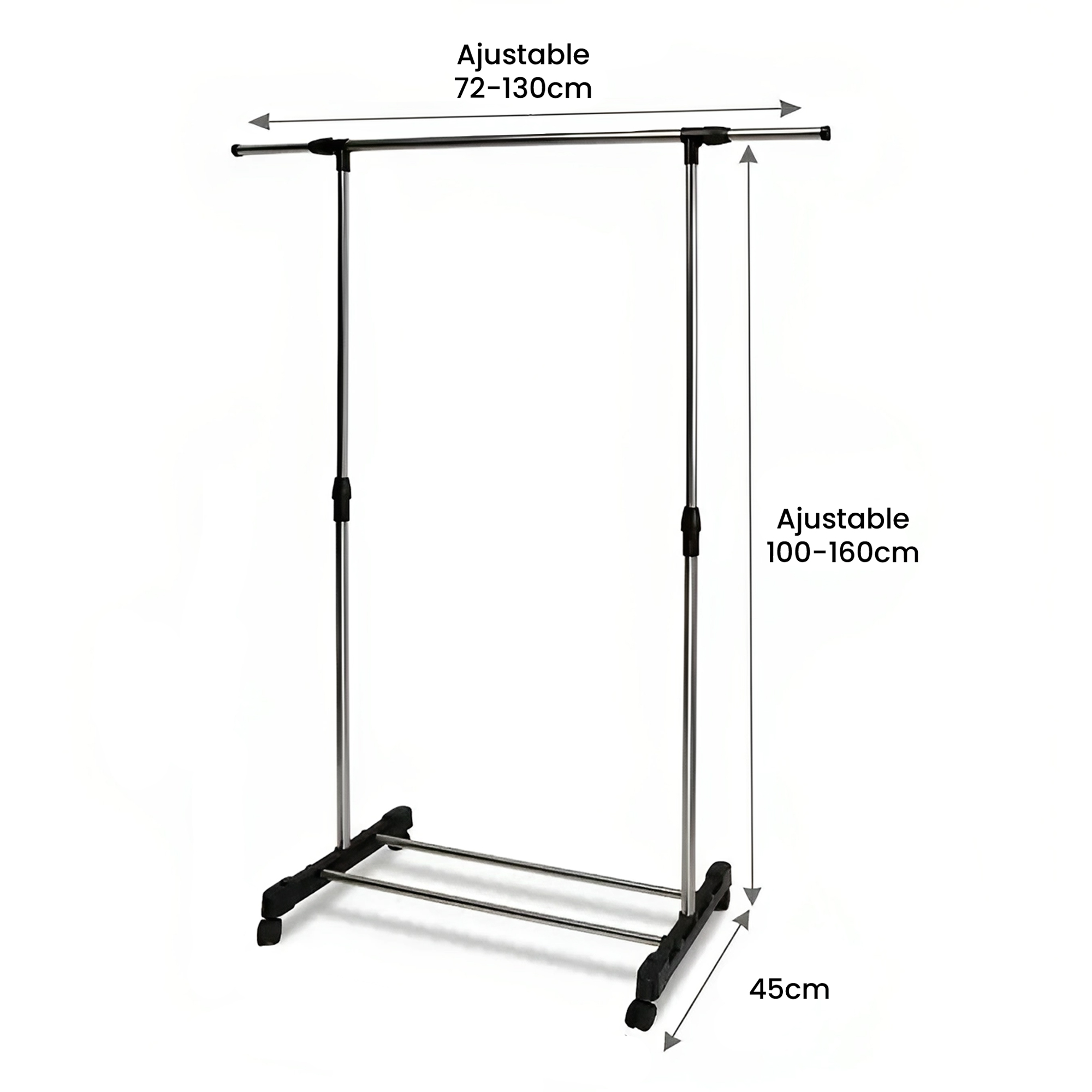 Rack Tendedero Para Ropa Hiperware Ajustable Color Gris
