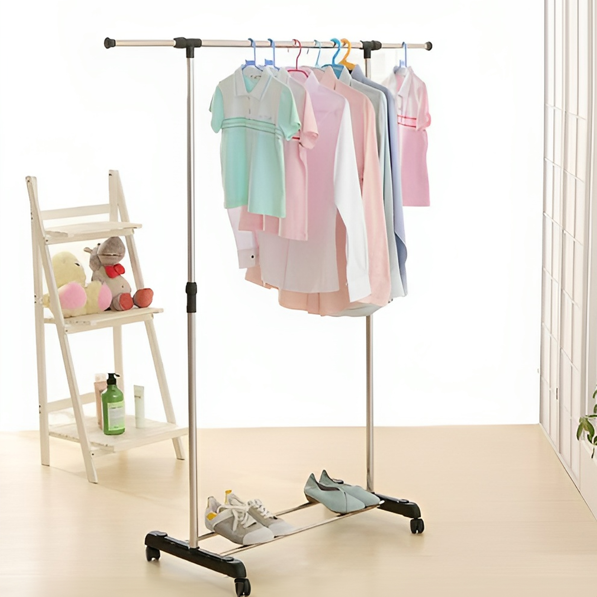 Rack Tendedero Para Ropa Hiperware Ajustable Color Gris