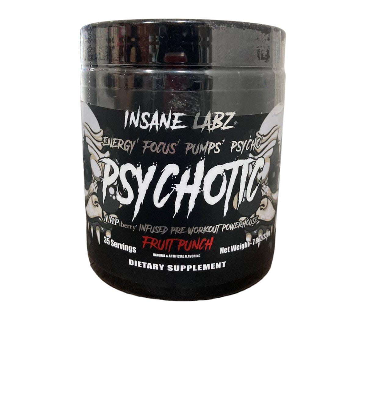 Pre Entreno Psychotic Black, Insane Black 220G 35Serv.