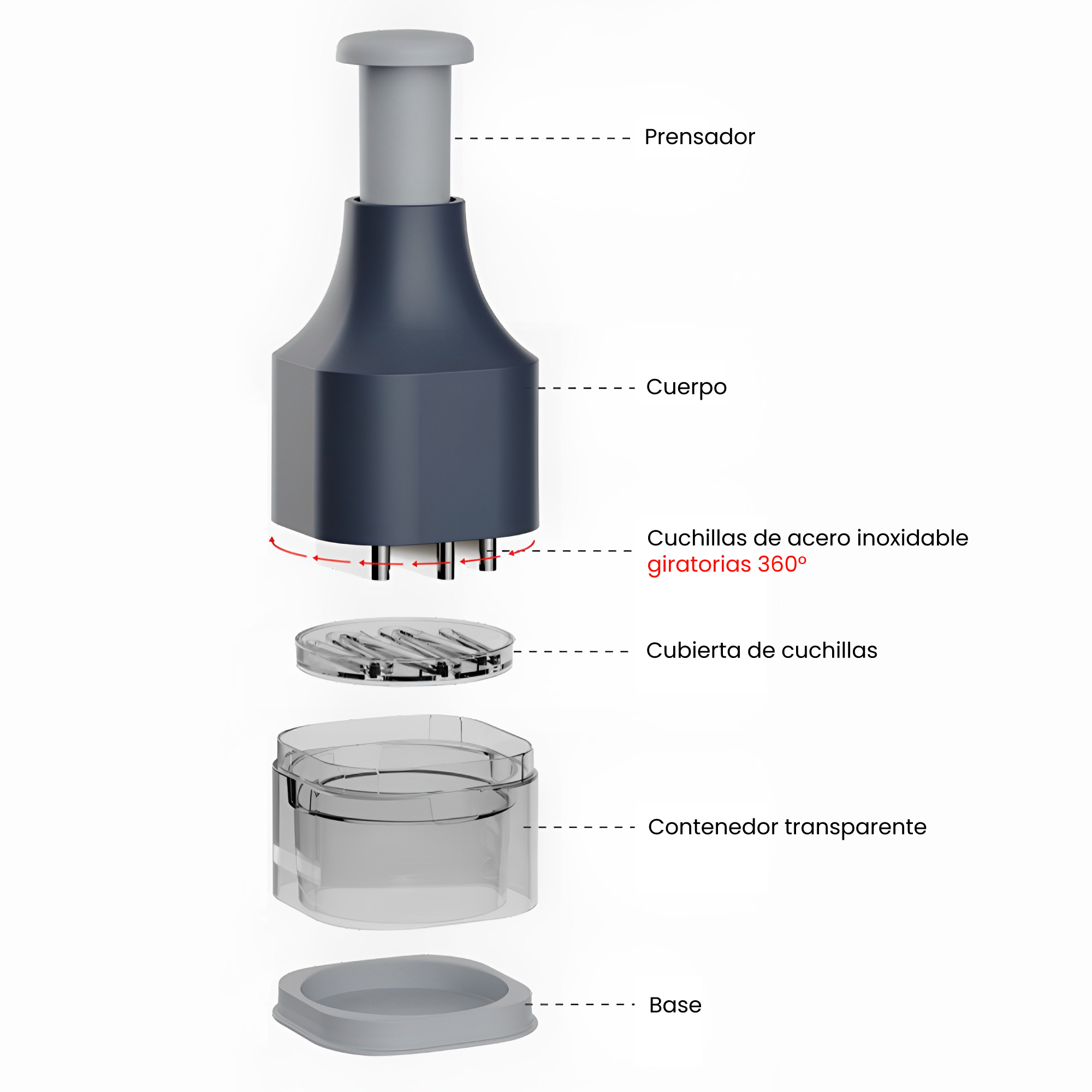 Picadora de Ajo Cebolla Verdura Hiperware de Prensa Manual Color Verde