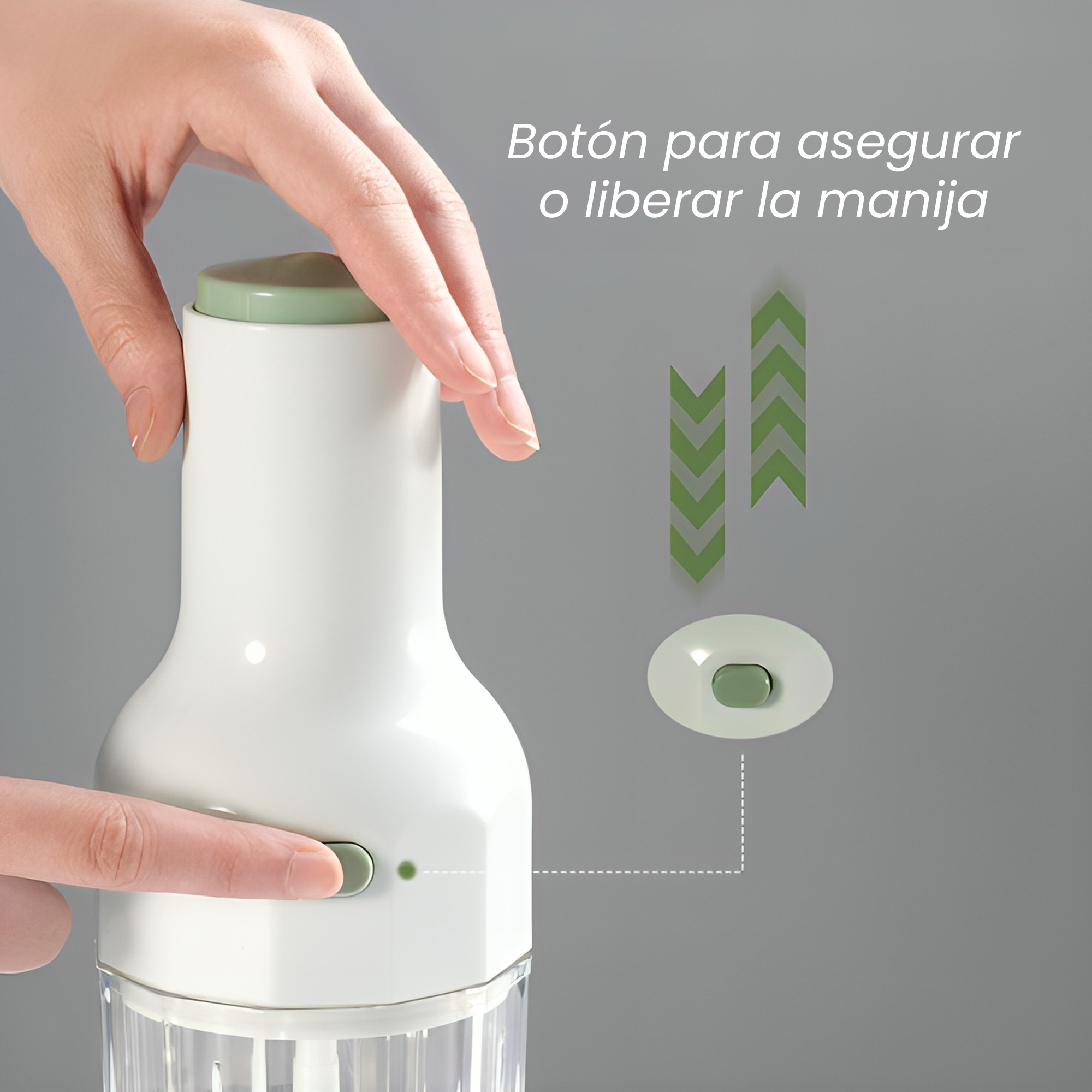 Picador de Ajo Cebolla Verduras Push Hiperware de 450ml Color Blanco