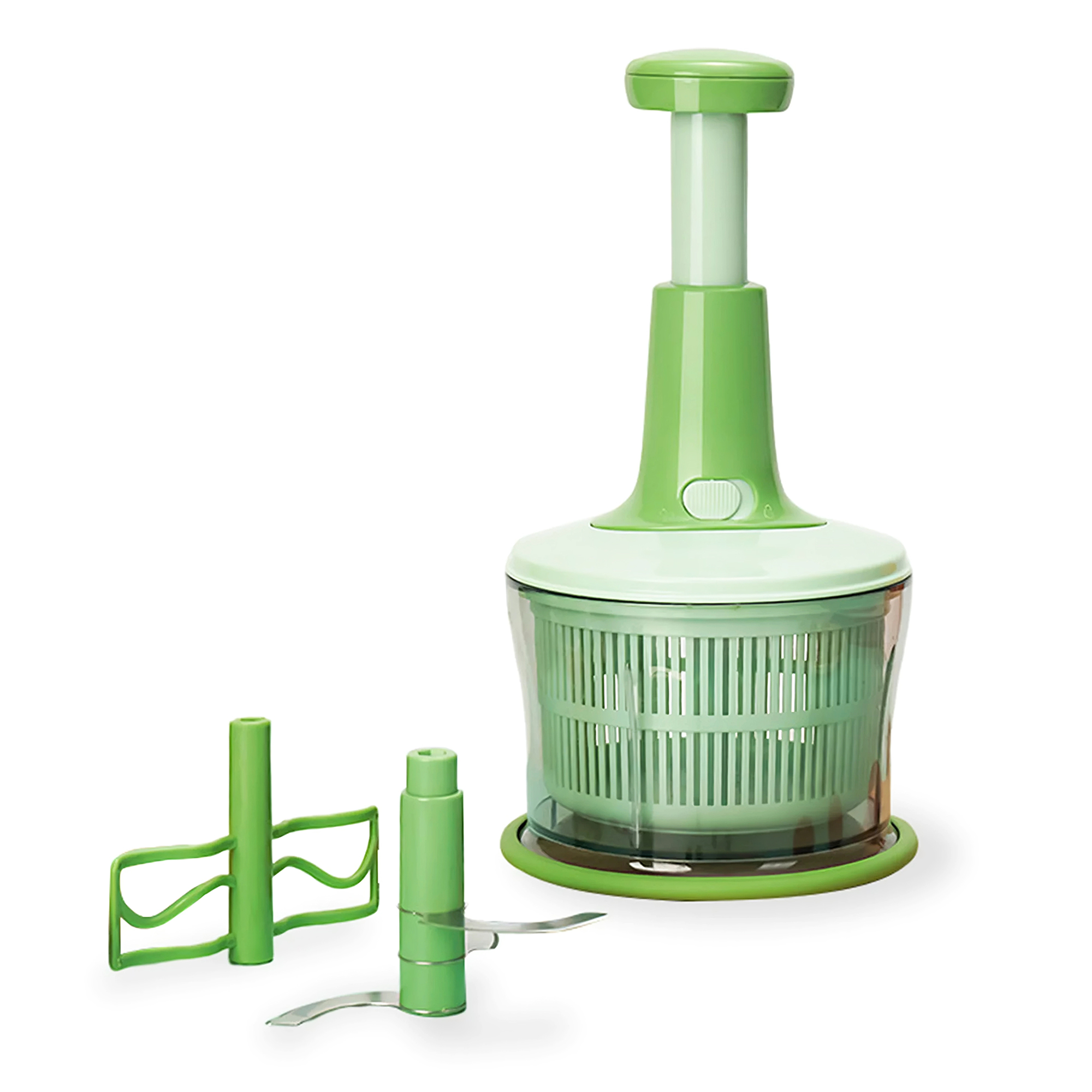 Picadora de Verduras 3 en 1 Hiperware Mezcla y Centrifuga Color Verde