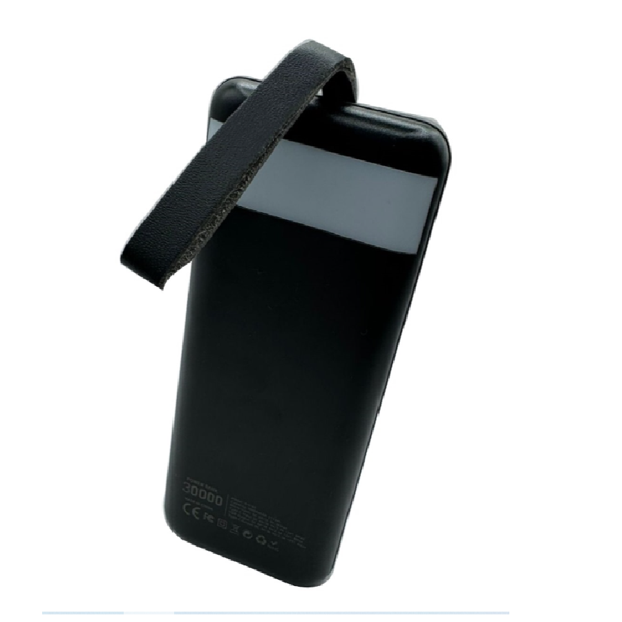 Power Bank Pila Batería Portátil Negra 30000 mAh Linterna Capacidad Real