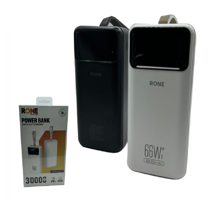 Power Bank Pila Batería Portátil Blanca 30000 mAh Linterna Capacidad Real