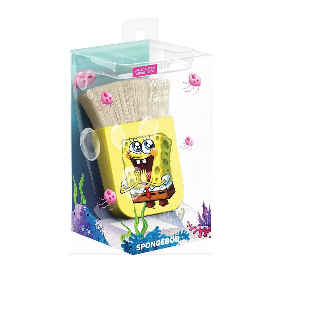 Brocha Bob Esponja Flat Kabuki Brush Wet N Wild Edición Especial Color Dorado