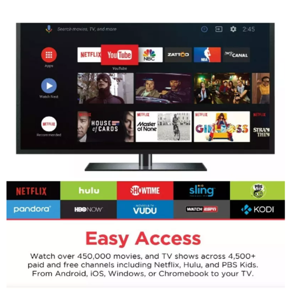 Ematic Caja de TV Android 4K Ultra HD con Asistente de Voz Color  Negro