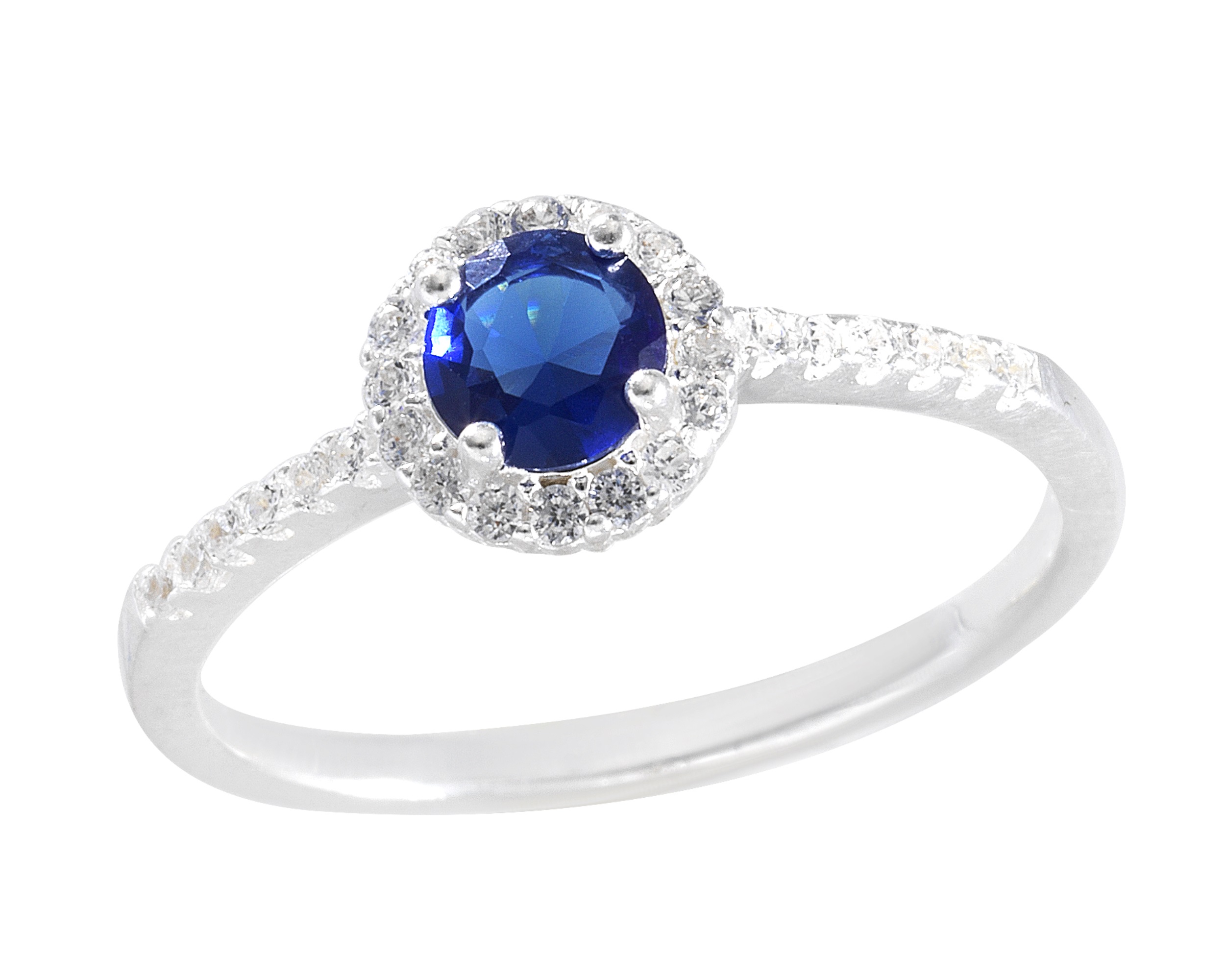 Anillo Plata 925 Horoz Piedra Azul #7 SP28.
