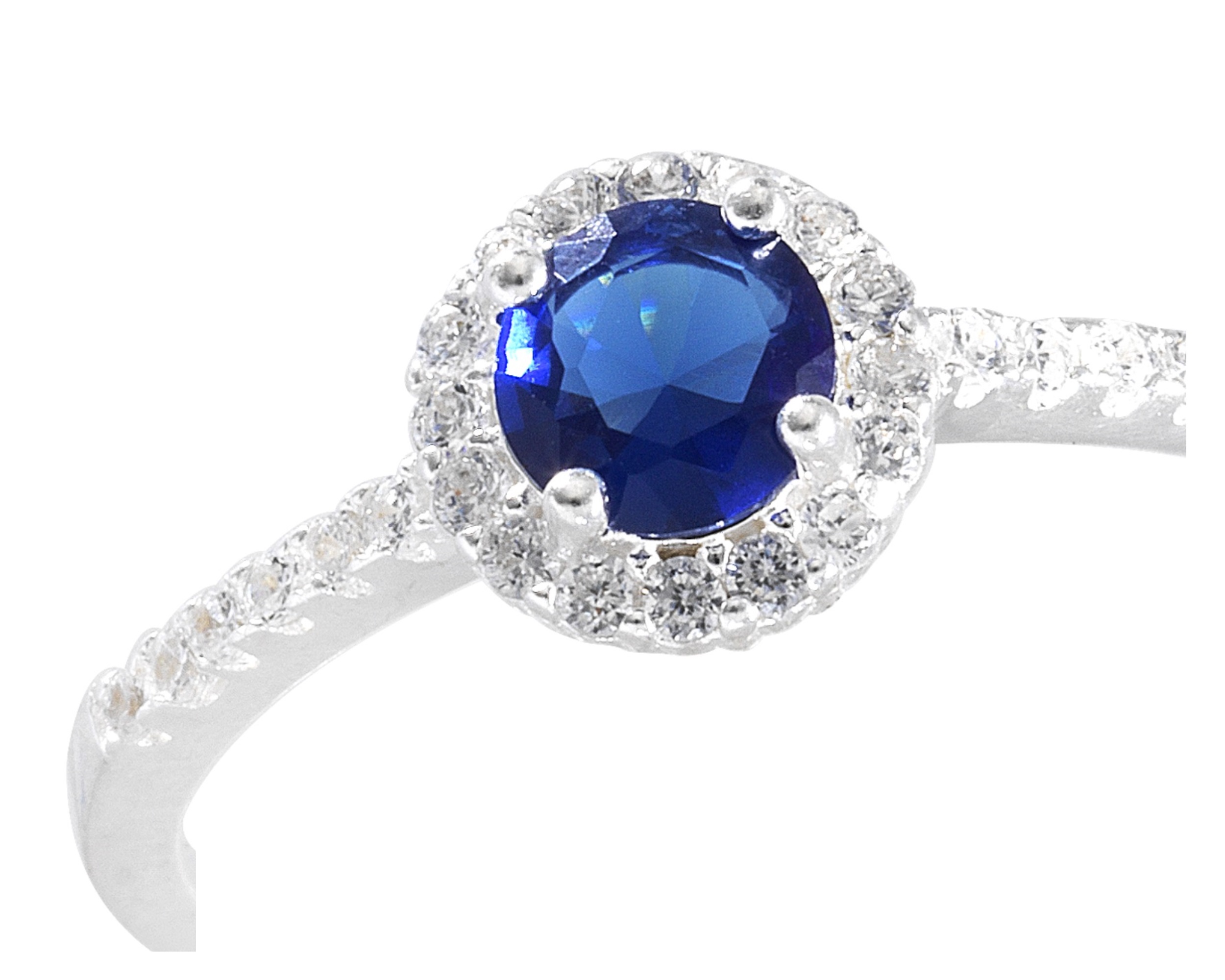 Anillo Plata 925 Horoz Piedra Azul #7 SP28.