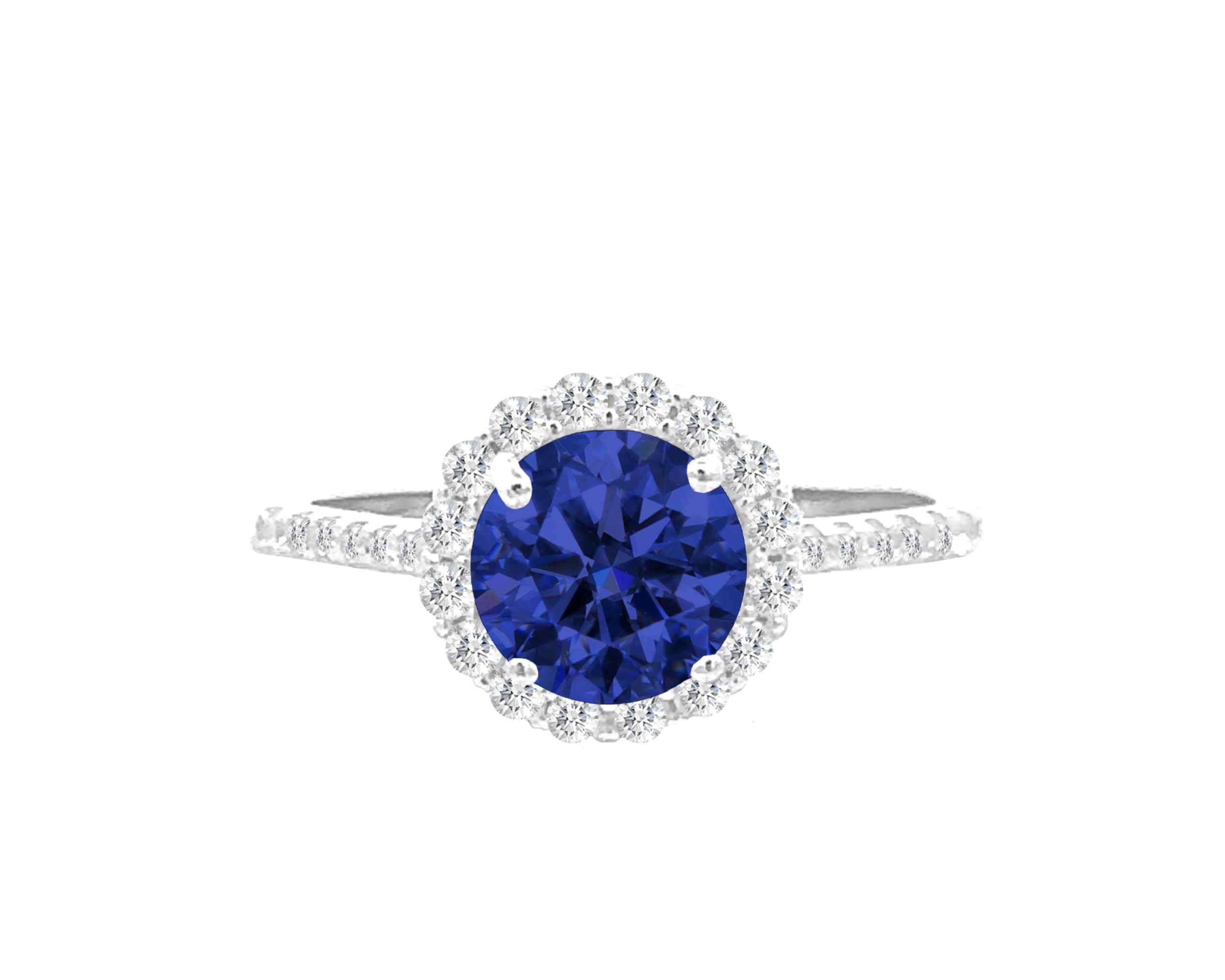 Anillo Plata 925 Horoz Piedra Azul #7 SP28.