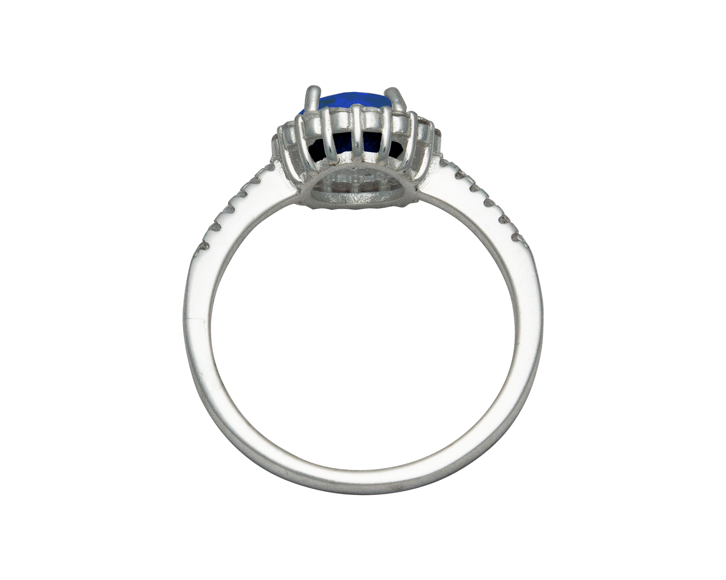 Anillo Plata 925 Horoz Piedra Azul #7 SP28.