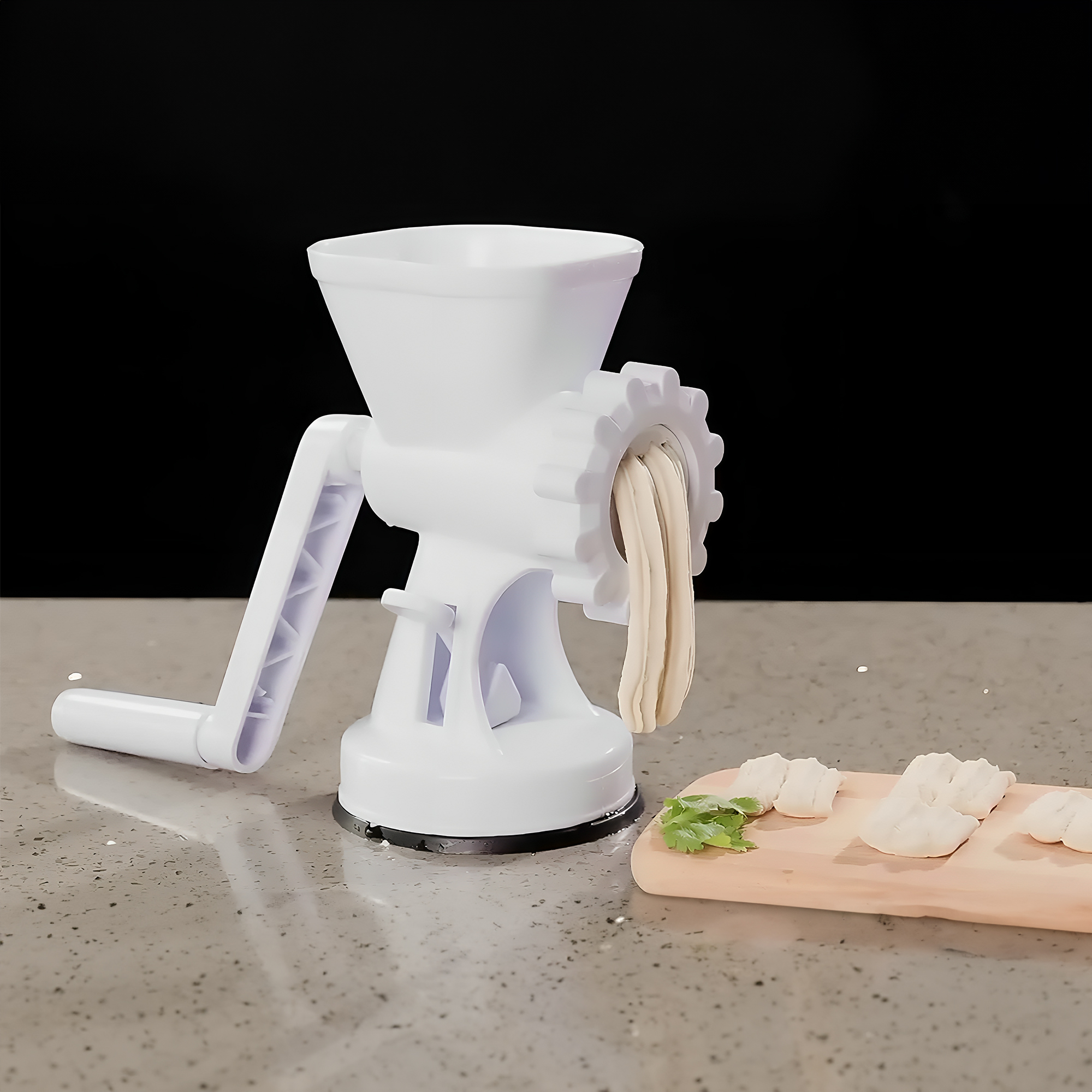 Molino de Carne Manual 2 en 1 Hiperware Muele Carne y Prepara Galletas Color Blanco