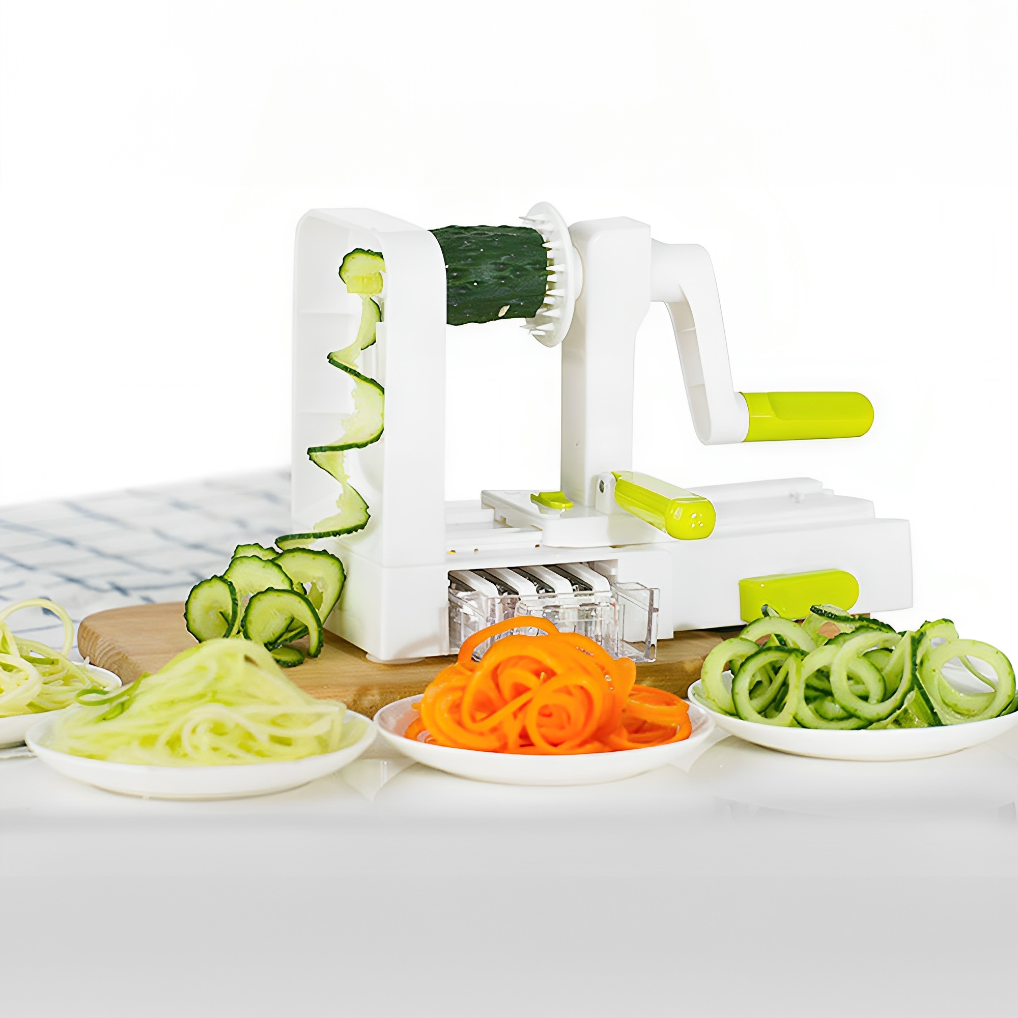 Rallador de Verduras Spiralizer Plegable Hiperware 5 Cortes en Espiral Color Blanco