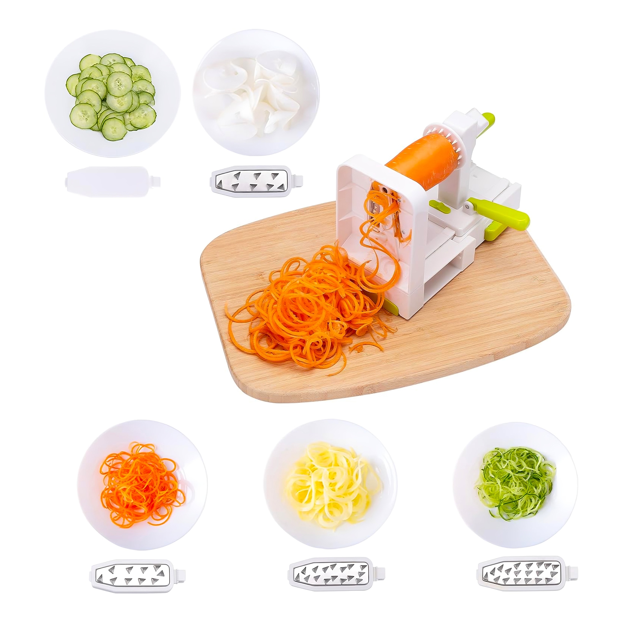 Rallador de Verduras Spiralizer Plegable Hiperware 5 Cortes en Espiral Color Blanco