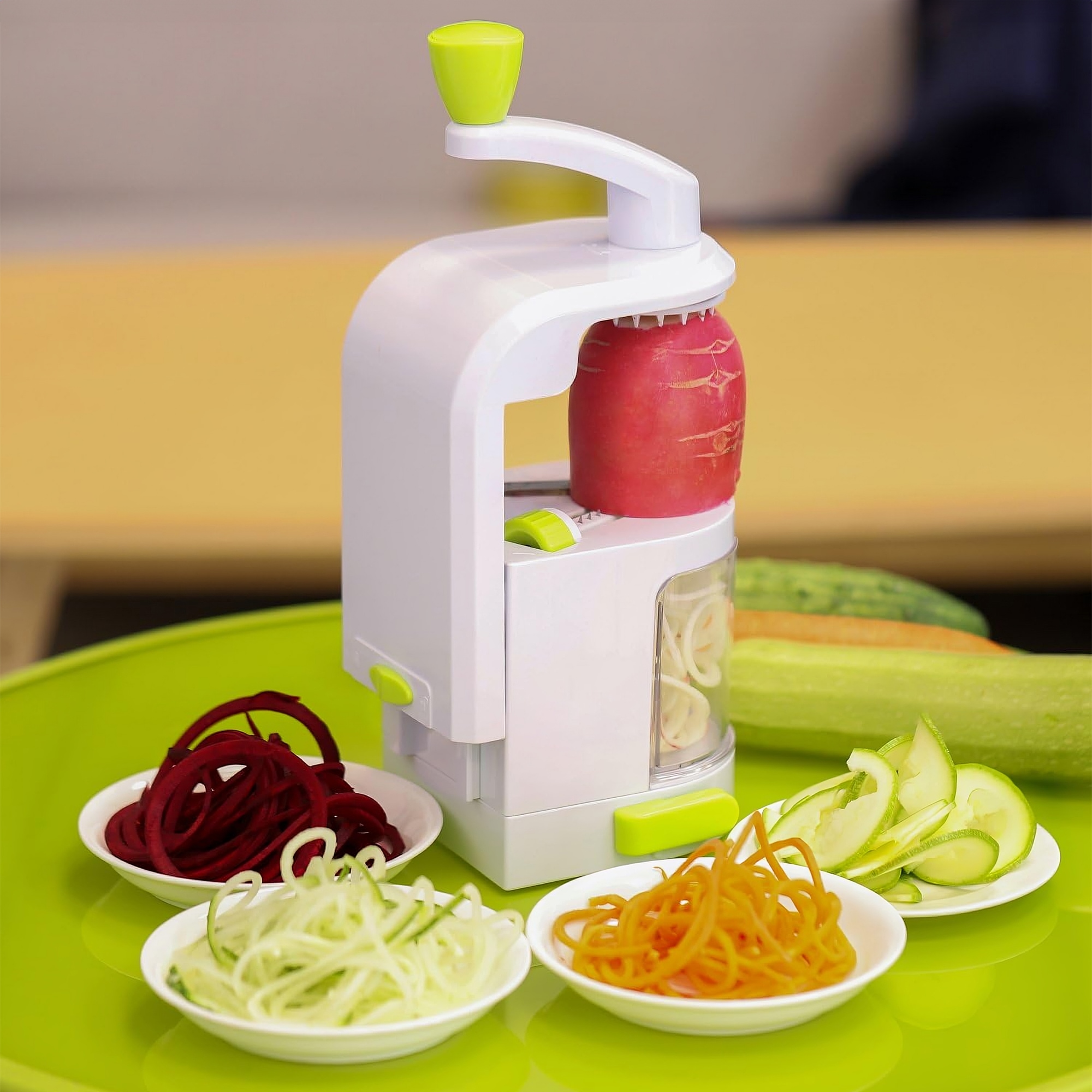 Rallador de Verduras Spiralizer Vertical Hiperware 4 Cortes en Espiral Color Blanco