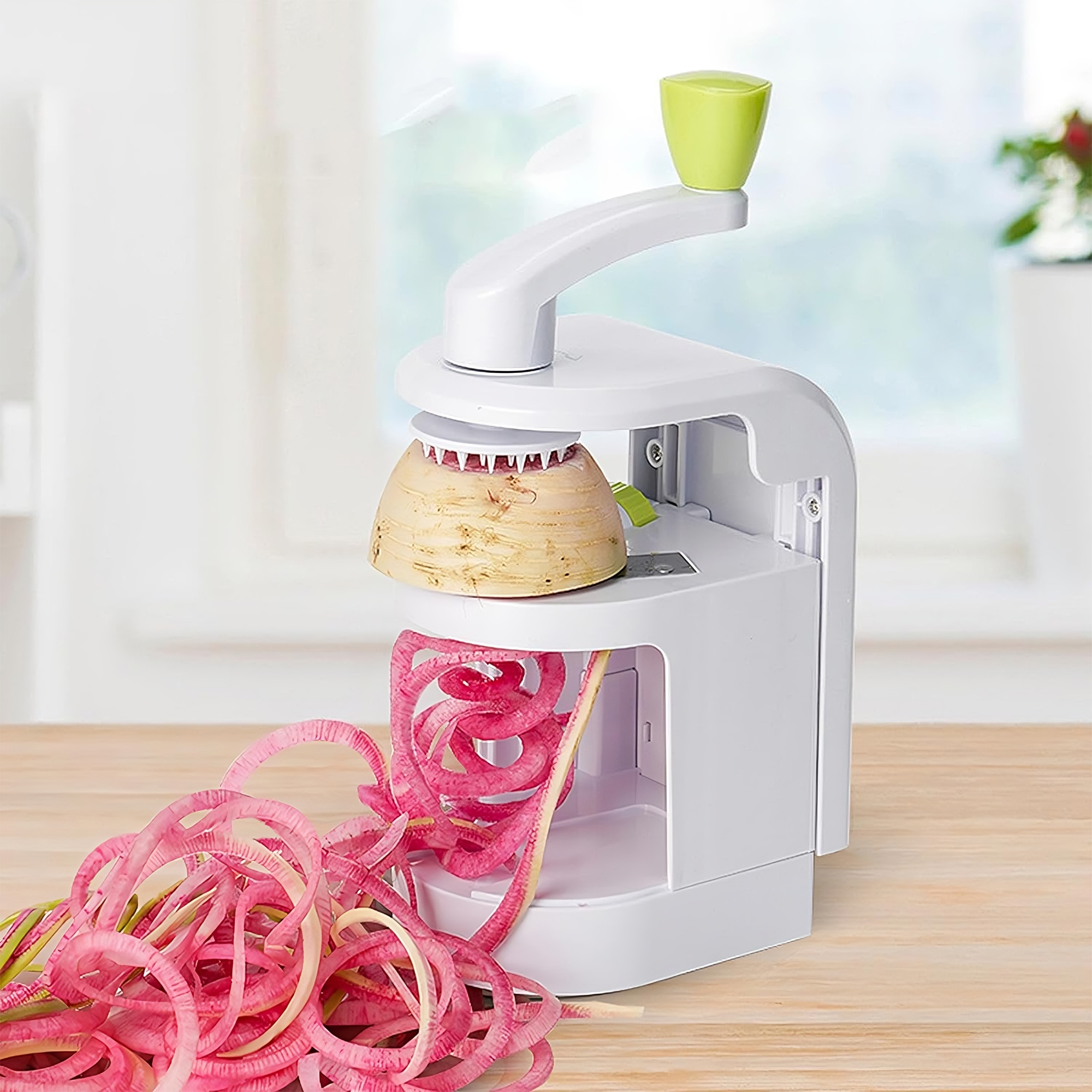 Rallador de Verduras Spiralizer Vertical Hiperware 4 Cortes en Espiral Color Blanco