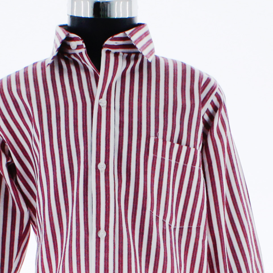 Camisa De Vestir Niño Color Blanco Rayado Rojo 3656 2 A 18 Años