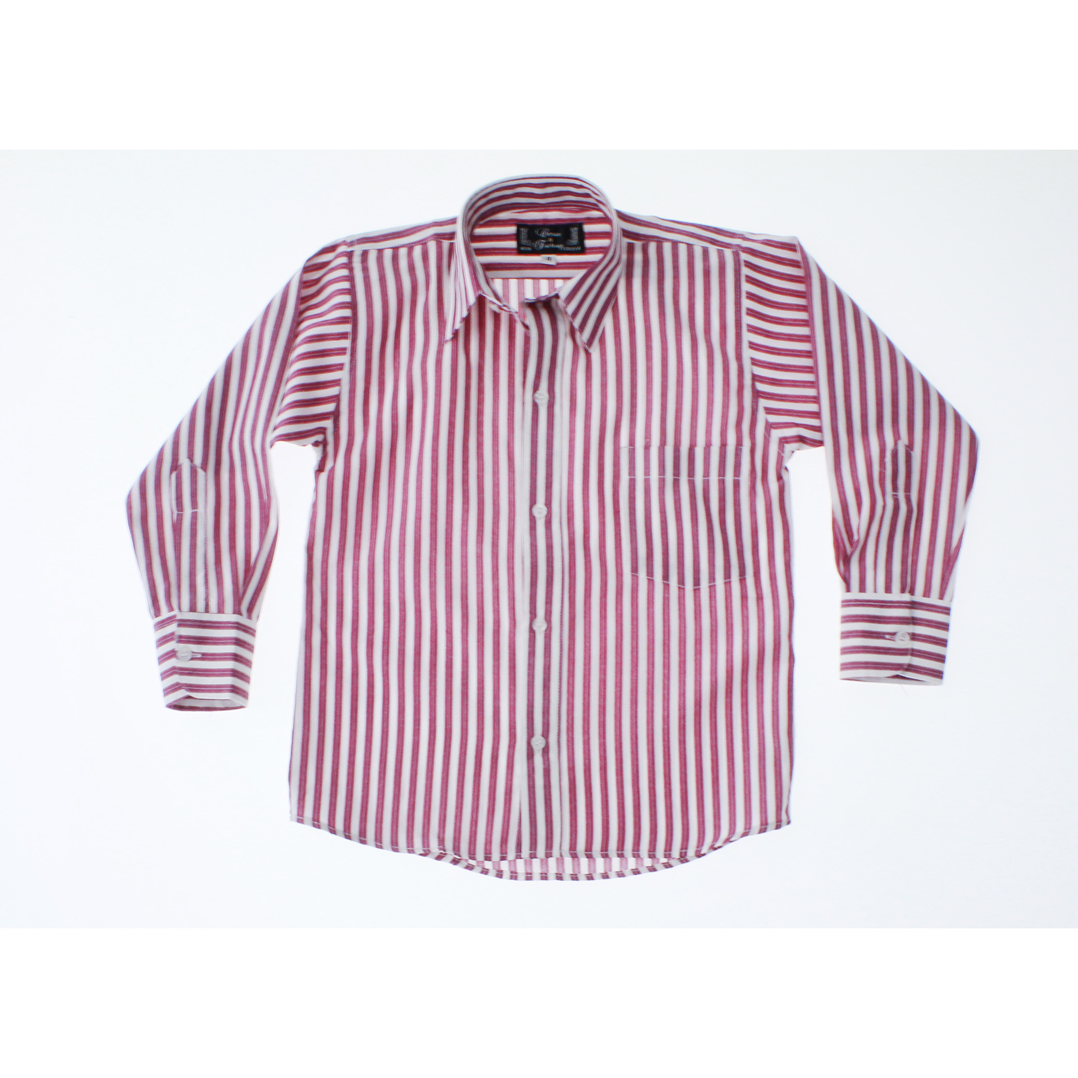 Camisa De Vestir Niño Color Blanco Rayado Rojo 3656 2 A 18 Años