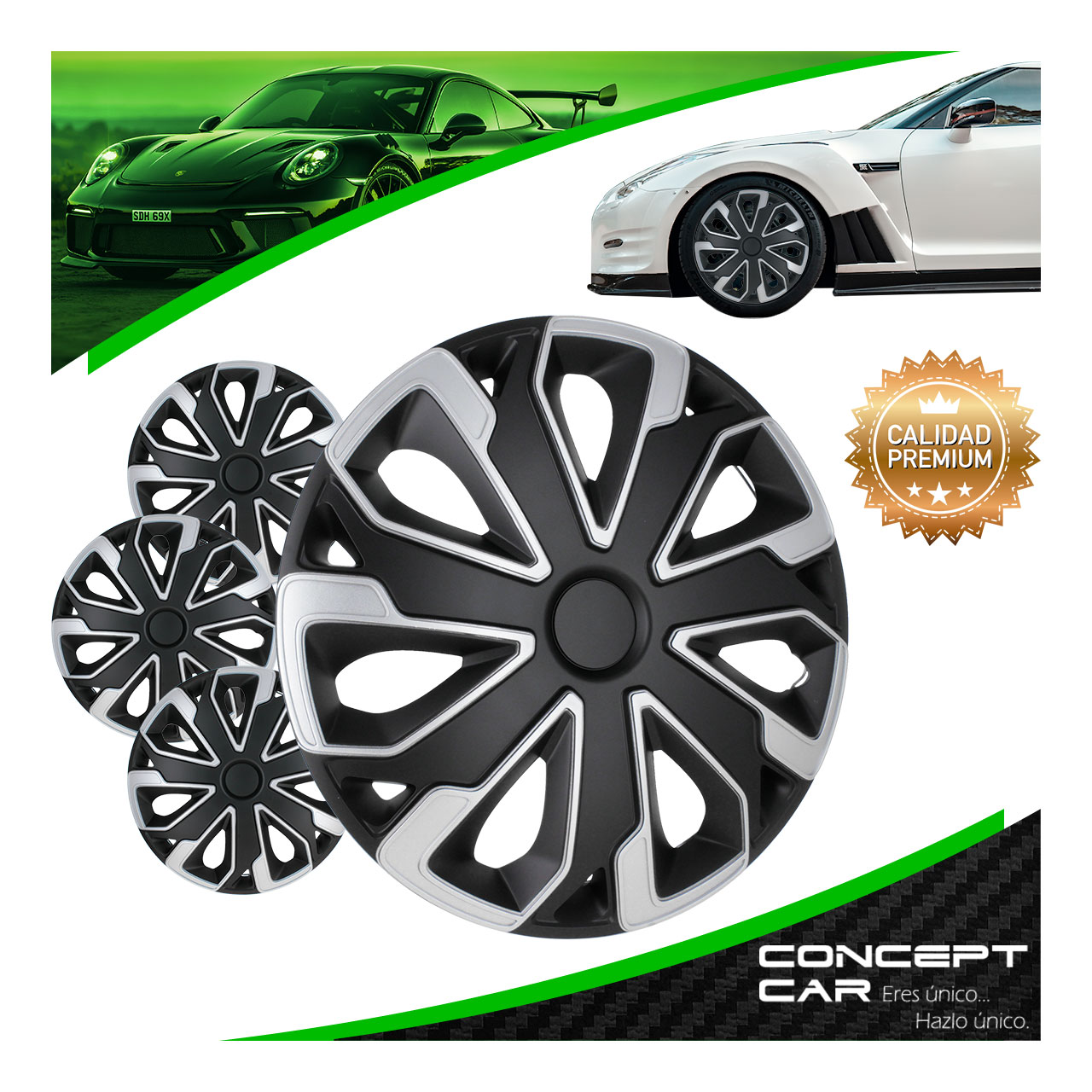 Juego 4 Tapones Rin Calidad Premium Ultimo Silver Rin 14