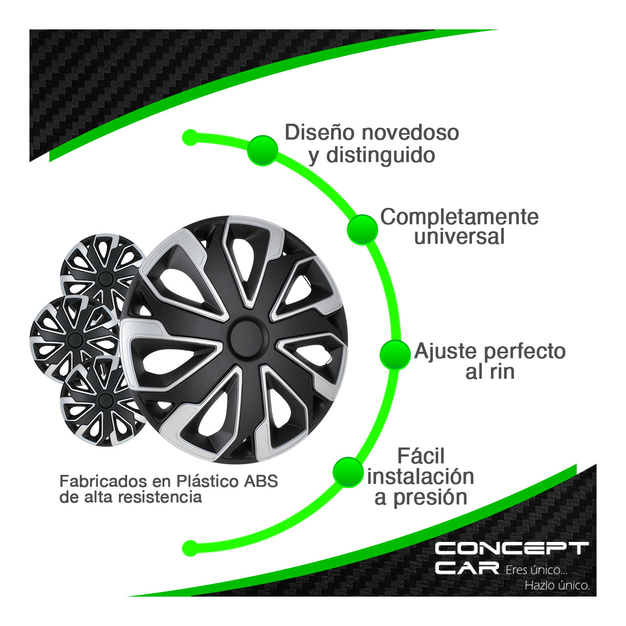 Juego 4 Tapones Rin Calidad Premium Ultimo Silver Rin 14