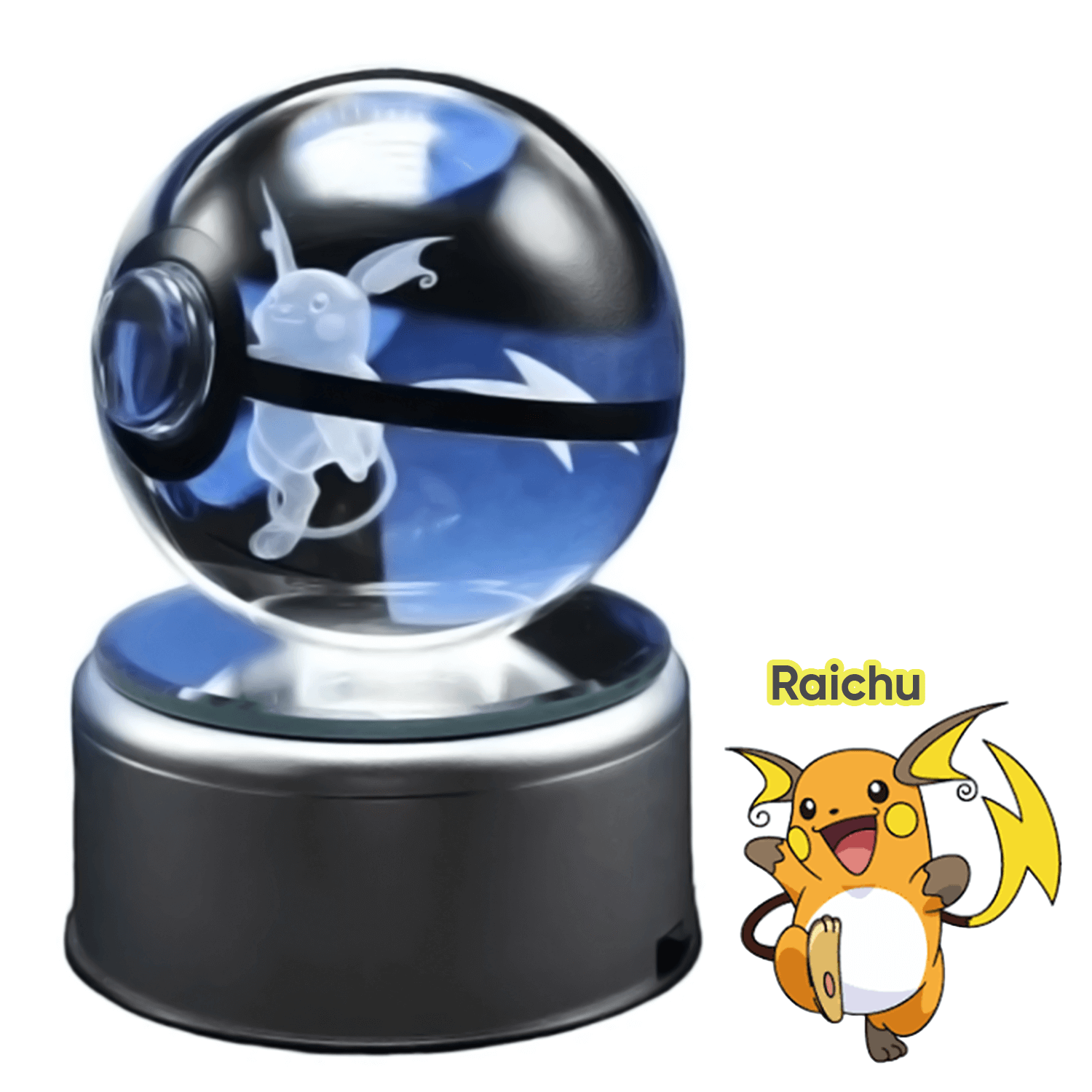 Pokebola De Cristal 3d Pokemon Cristal Varios Modelos Luz.